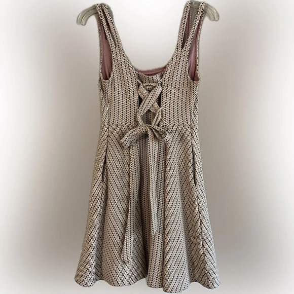 Maeve Beige Patterned Mini Dress - Picture 4 of 14